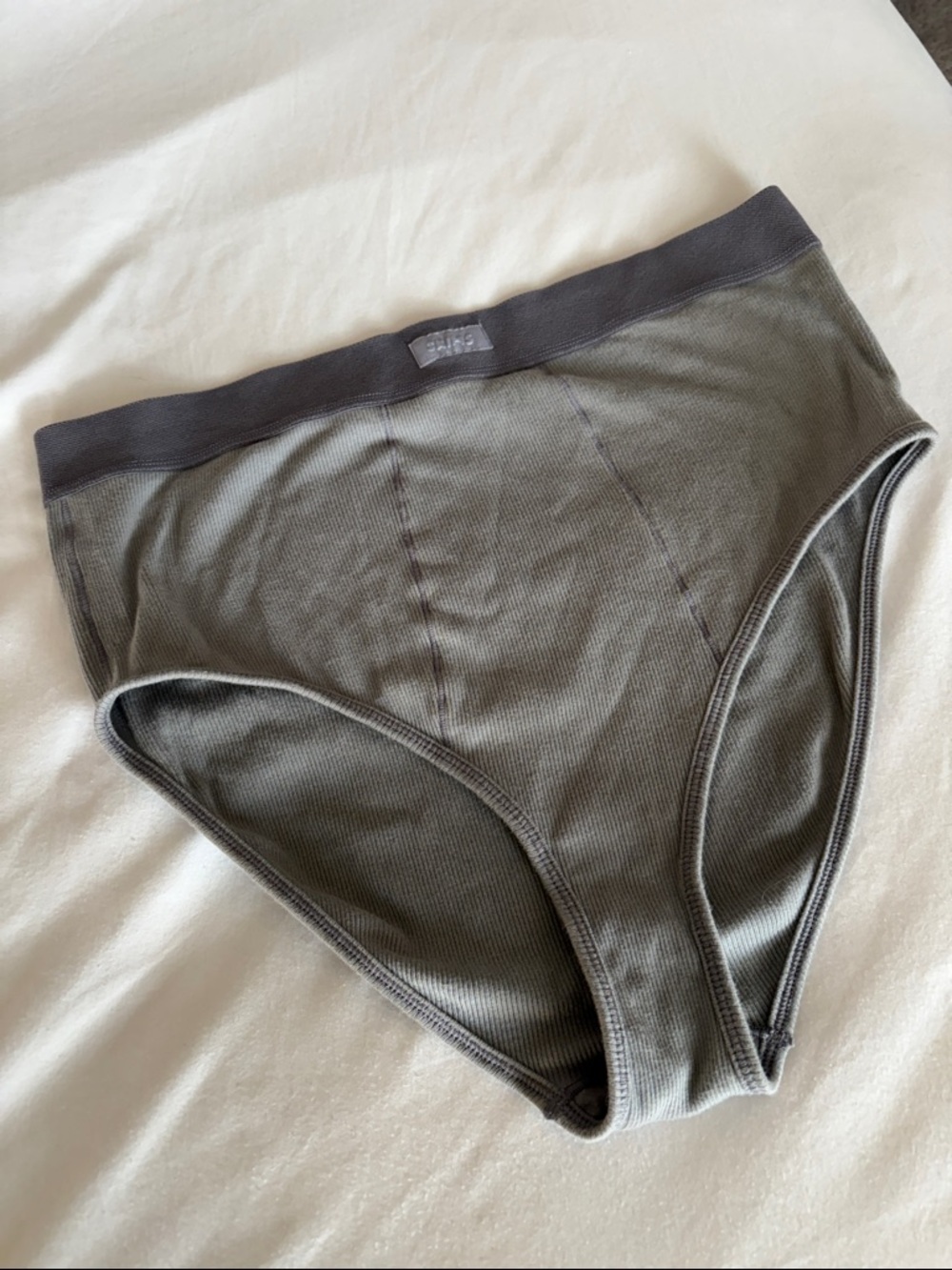 SKIMS Ribbed Cotton Briefs - Steel Blue - 2X